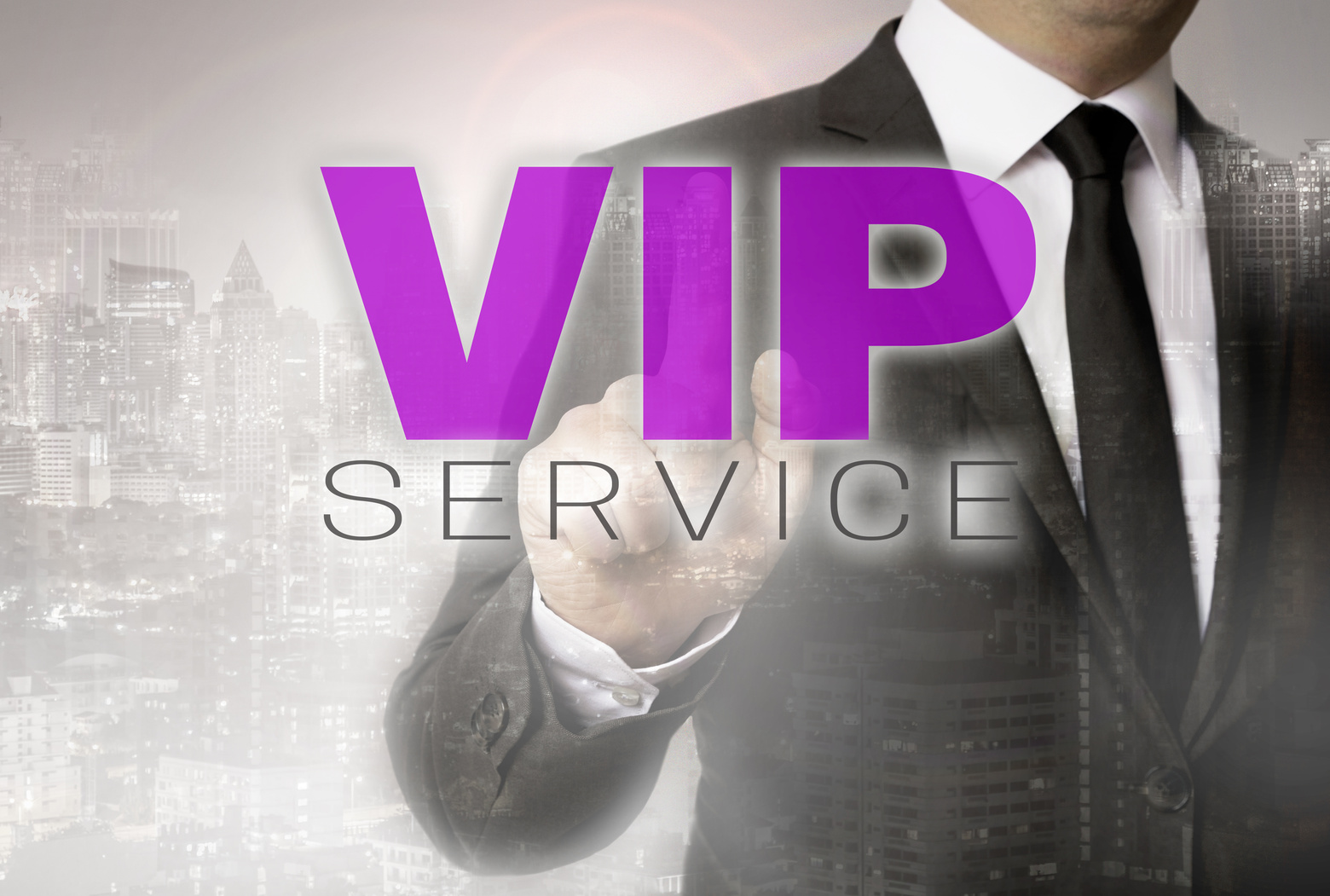 Vip service is shown by businessman concept